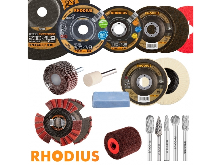 En el día de hoy hemos recibido una nueva importación de abrasivos de la marca RHODIUS procedencia Alemania, marca que representamos en exclusividad para Uruguay.