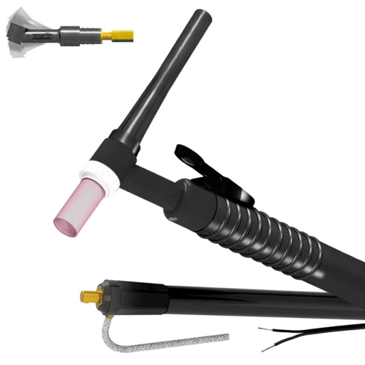 Torcha Tig SU 9 cuello flexible cgatillo (130A  60%) x 3,5 mts. conector 9,0 mm.
